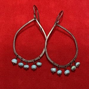 Peruvian Opal chandelier earrings in SS